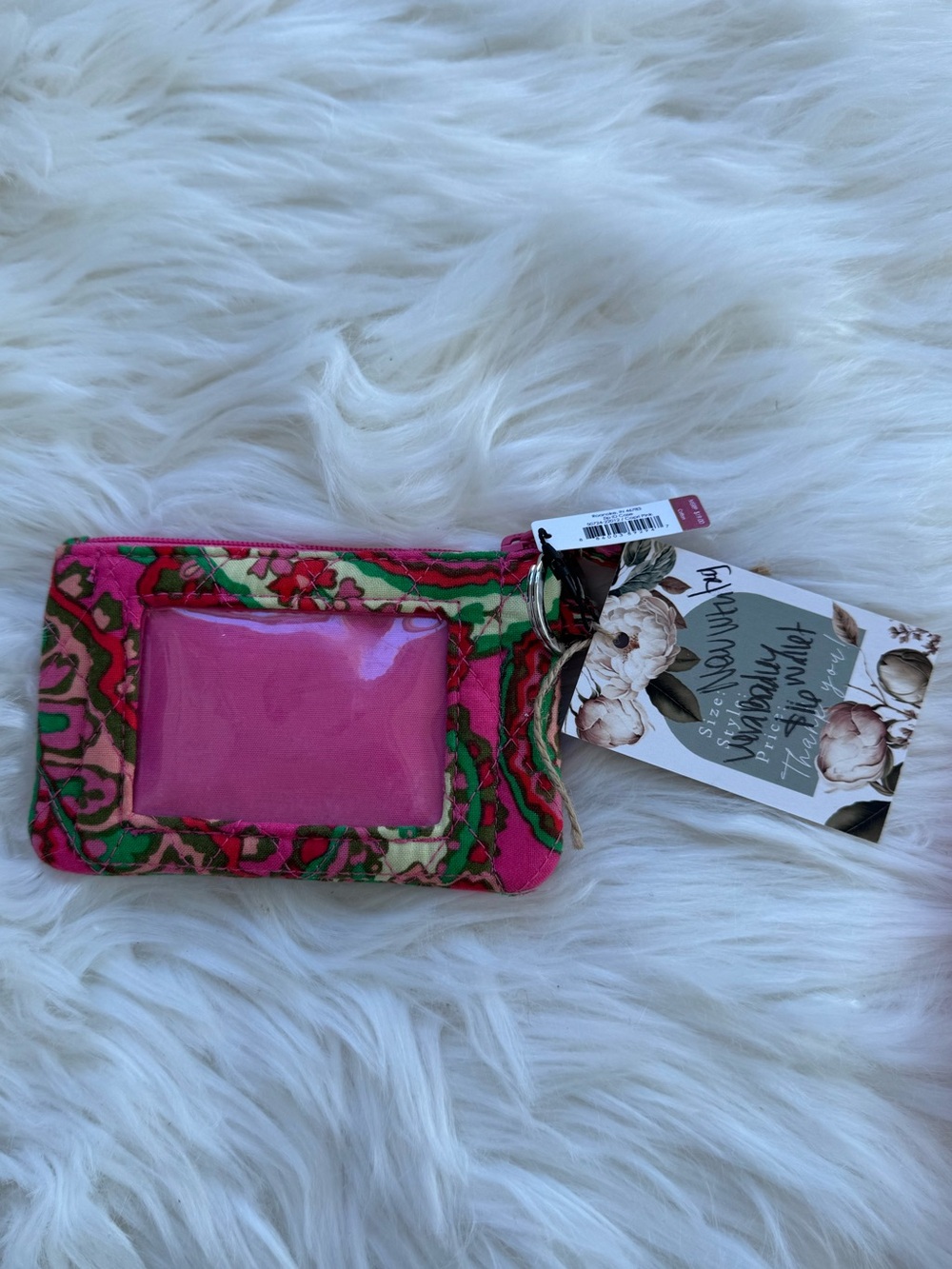 Vera Bradley Hot Pink Floral ID Window Case